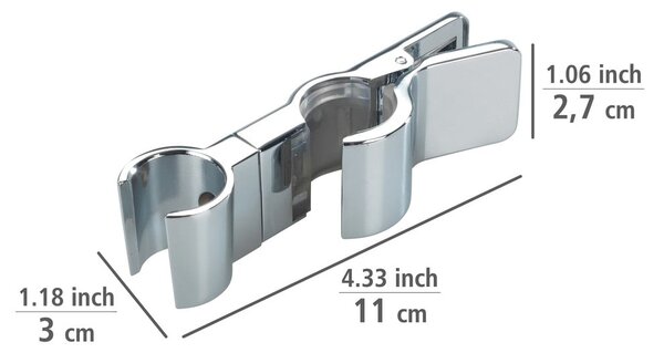 Държач за душ глава от неръждаема стомана в блестящо сребристо - Wenko