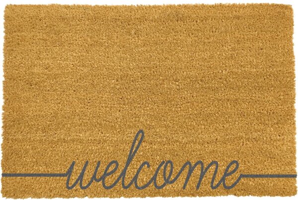 Сива постелка от естествени кокосови влакна d, 40 x 60 cm Welcome Scribble - Artsy Doormats