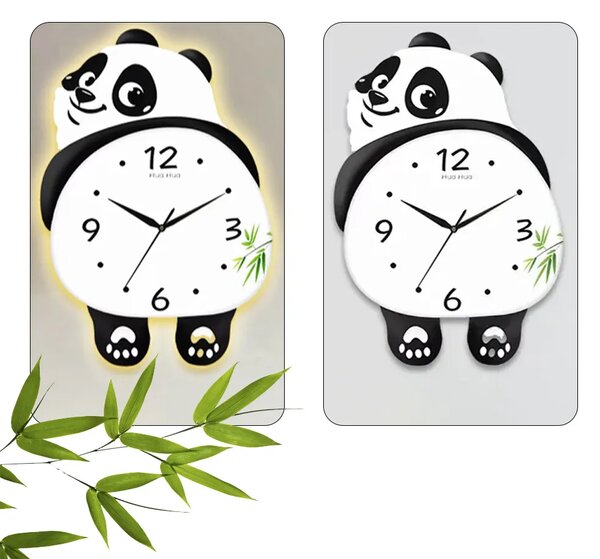 Pandatime™ светещ стенен часовник с танцуваща панда