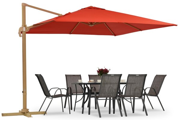 Градински чадър Siena 3x3m с червено покритие Garden Point