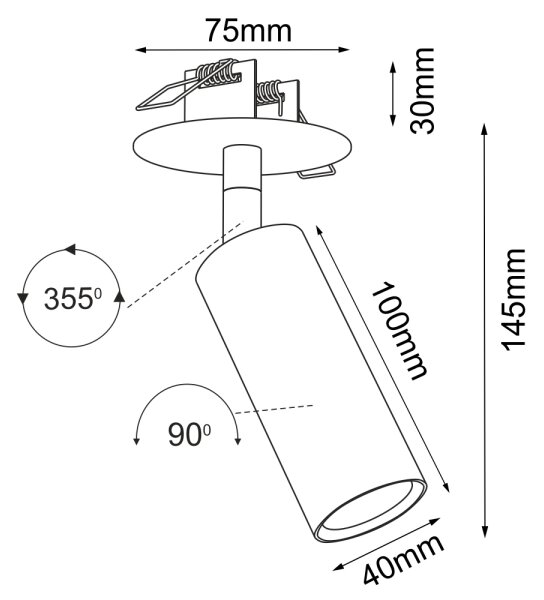 Brosline 3253 - Вградено точково осветително тяло ACE 1xGU10/4W/230V бяло