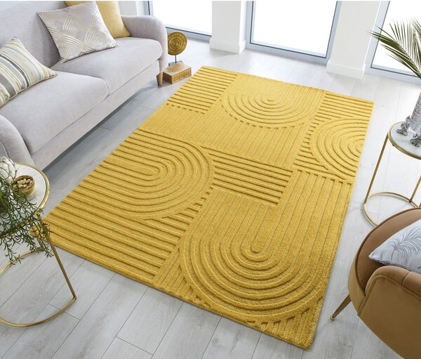 Жълт вълнен килим , 120 x 170 cm Zen Garden - Flair Rugs