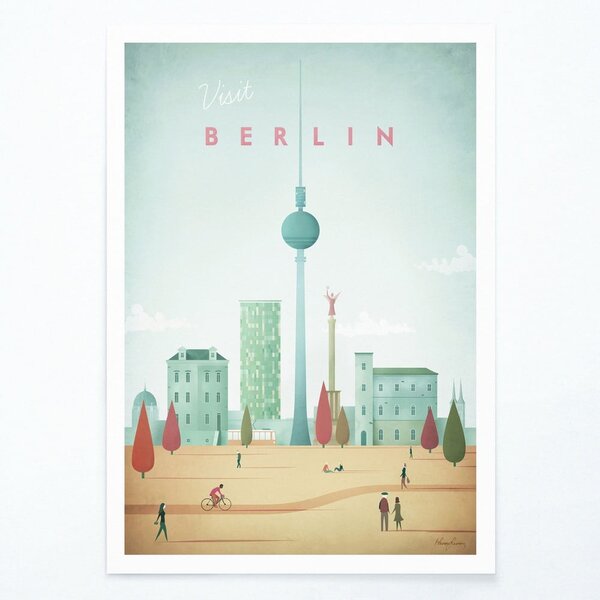 Плакат , 50 x 70 cm Berlin - Travelposter