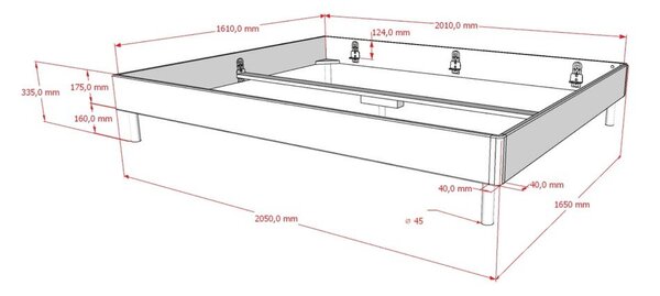 Двойно легло 160x200 cm от масивен дъб без табла без ламелно дъно в естествен цвят Forrest – Vipack