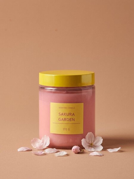 Sinsay - Ароматна свещ Sakura Garden - пастелнорозово