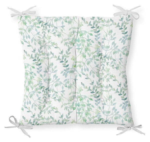 Възглавница за сядане от памучна смес Delicate Greens, 40 x 40 cm - Minimalist Cushion Covers