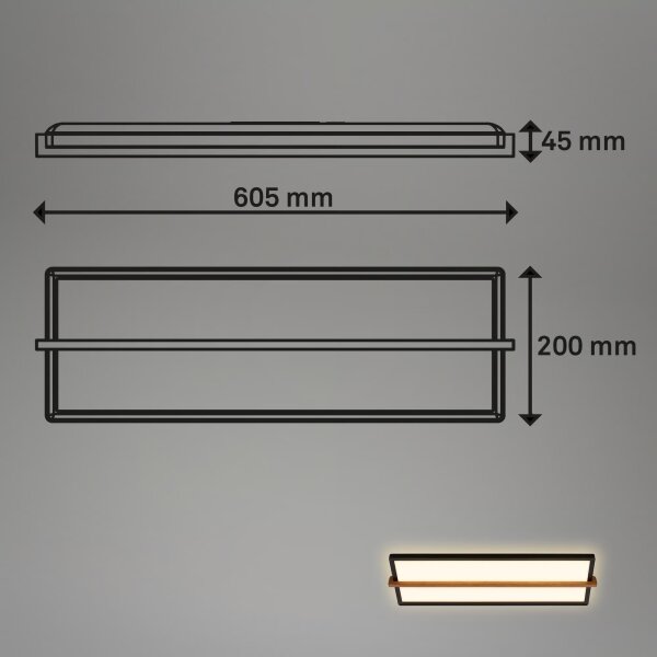 Briloner 3846015 - LED таванно осветително тяло LED/22W/230V 60,5x20 cm