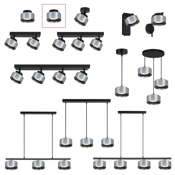 Brilagi - LED Вградено осветително тяло AURA LUX 1xGX53/30W/230V Ø 13 см черно/опушено