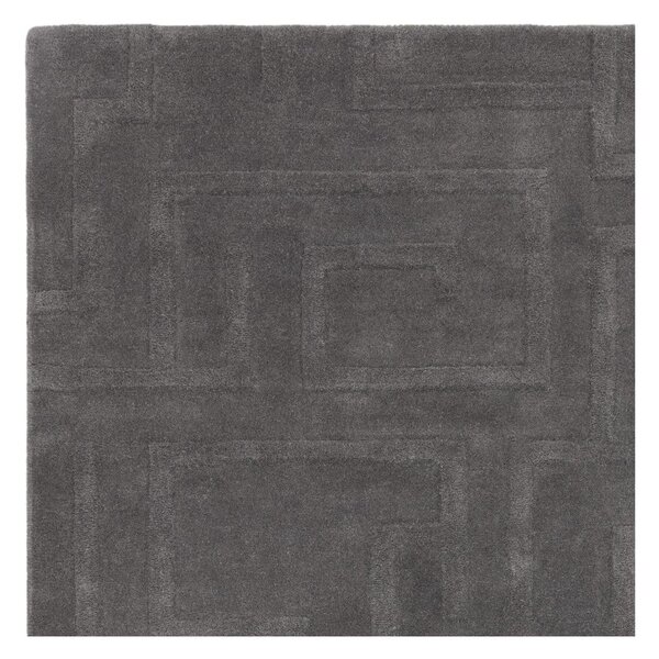 Антрацитен вълнен килим 120x170 cm Maze - Asiatic Carpets