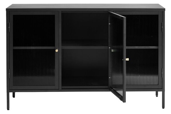 Черна метална витрина 132x85 cm Bronco - Unique Furniture