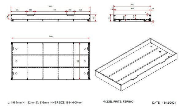 Бяло детско легло 90x200 cm от масивен бор разтегателно с включена подматрачна рамка Margrit – Vipack