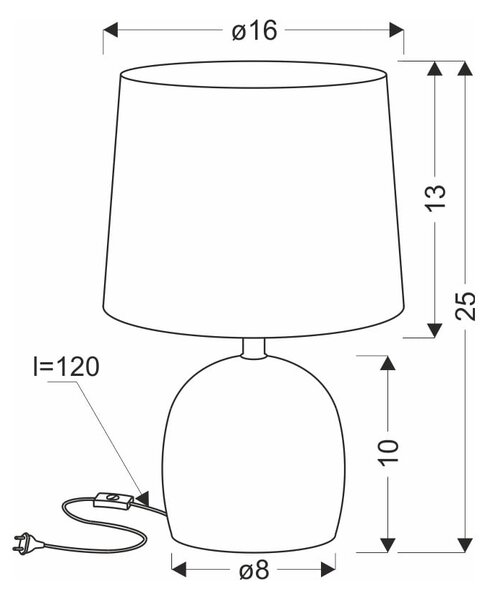 Светлосива настолна лампа с текстилен абажур (височина 25 cm) Adelina - Candellux Lighting