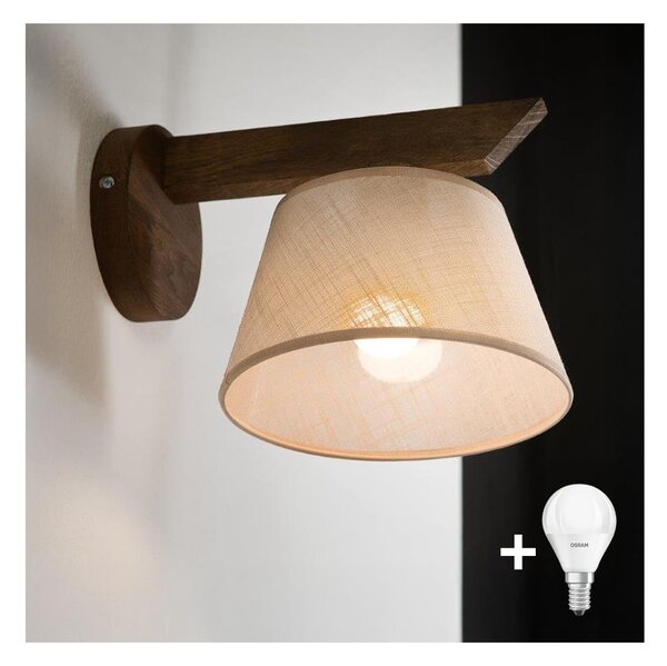 Brilagi - LED стенен аплик ANTHONY 1xE14/40W/230V дъб/бежово