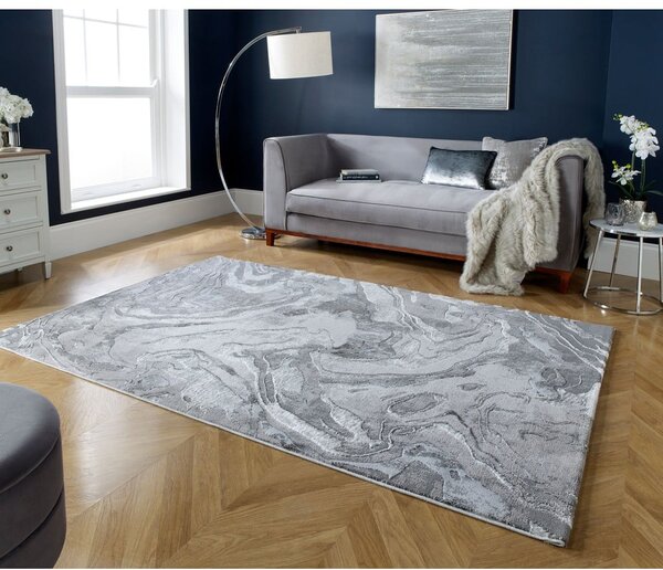 Сив/сребърен килим 160x230 cm Marbled – Flair Rugs