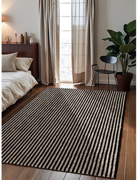 Черен ръчно изработен ютен килим 160x230 cm Harvest Ebony – Elle Decoration