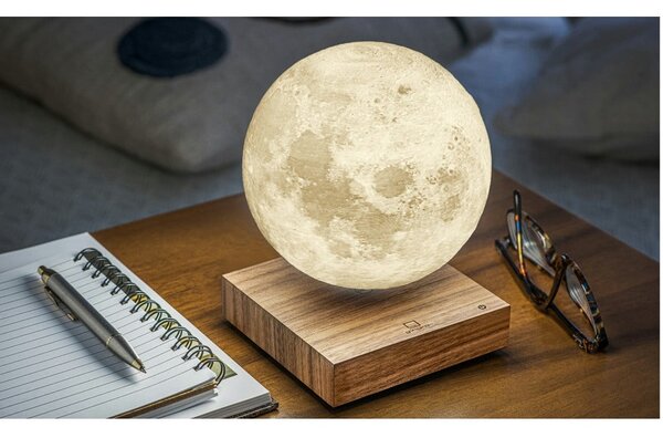 Кафява LED настолна лампа (височина 14 cm) Moon – Gingko