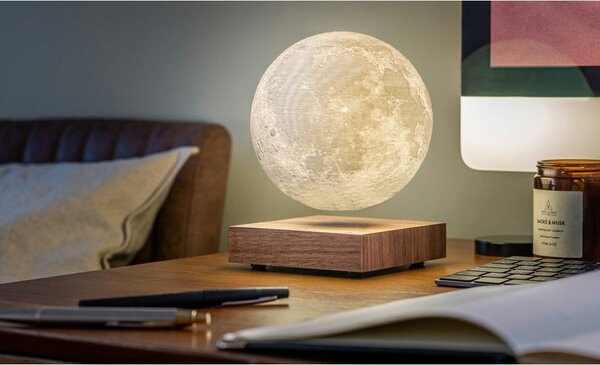 Кафява LED настолна лампа (височина 14 cm) Moon – Gingko