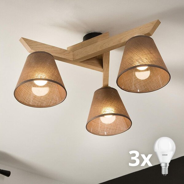 Brilagi - LED Полилей за повърхностен монтаж ANTHONY 3xE14/40W/230V дъб/кафяв