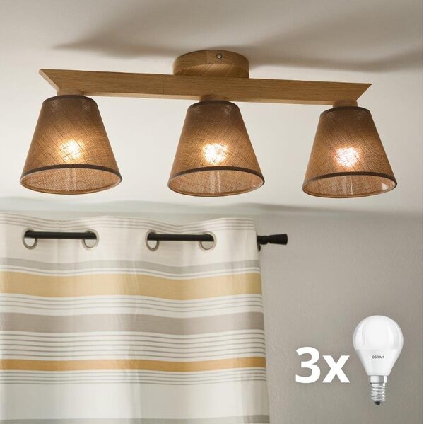 Brilagi - LED Полилей за повърхностен монтаж ANTHONY 3xE14/40W/230V дъб/кафяв