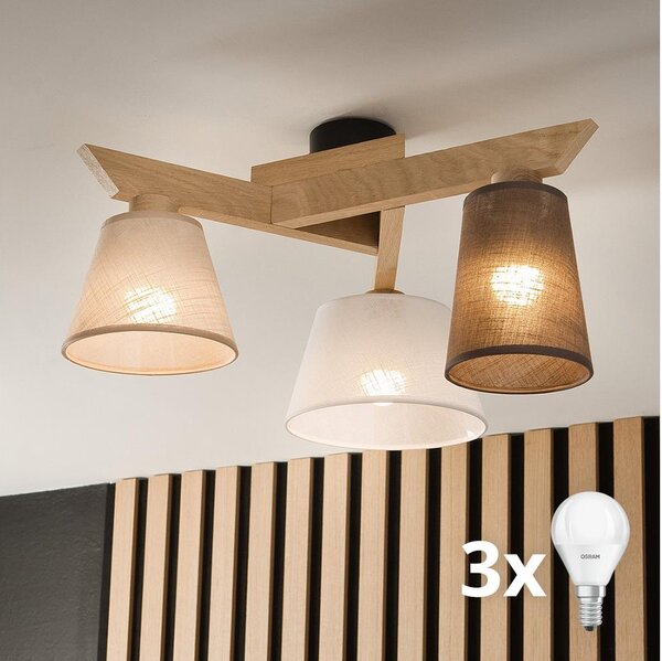 Brilagi - LED Полилей за повърхностен монтаж ANTHONY 3xE14/40W/230V дъб