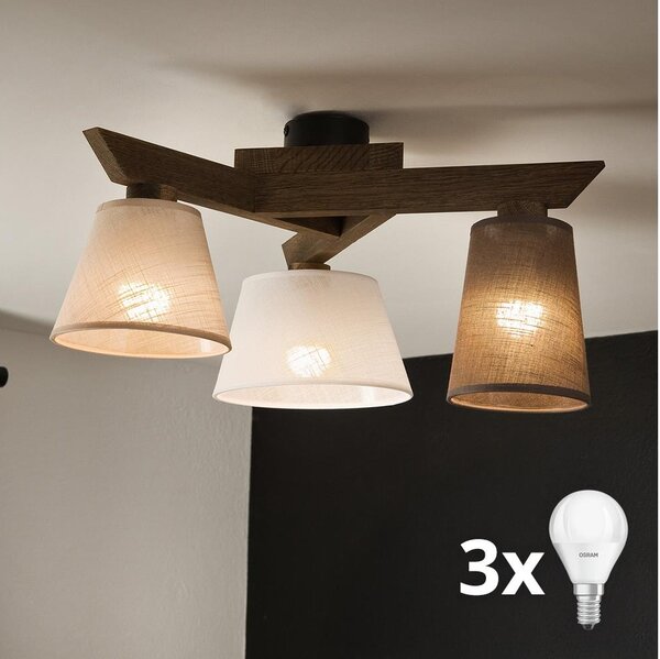 Brilagi - LED плафониера ANTHONY 3xE14/40W/230V дъб орех