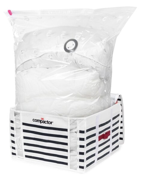 Кутия за съхранение на дрехи Medium Mariniere 3D Vacuum Bag, 125 л - Compactor