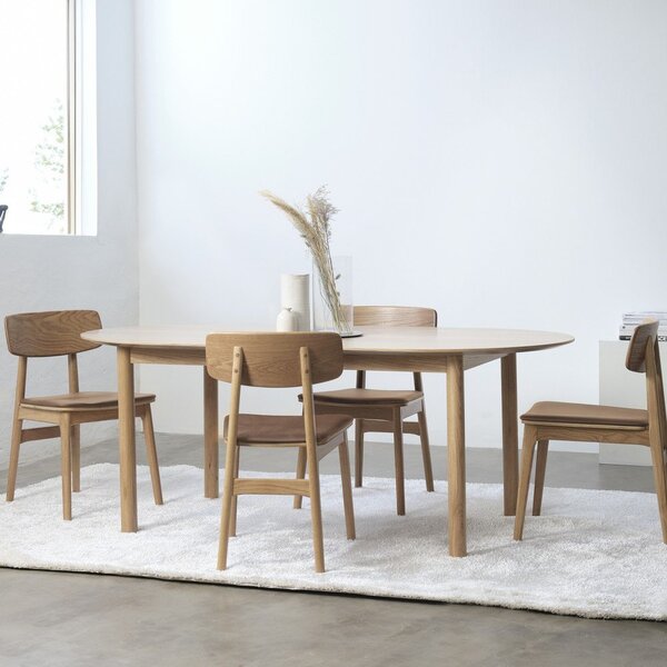 Трапезен стол от имитация на кожа в кафяв и естествен цвят Livo – Unique Furniture