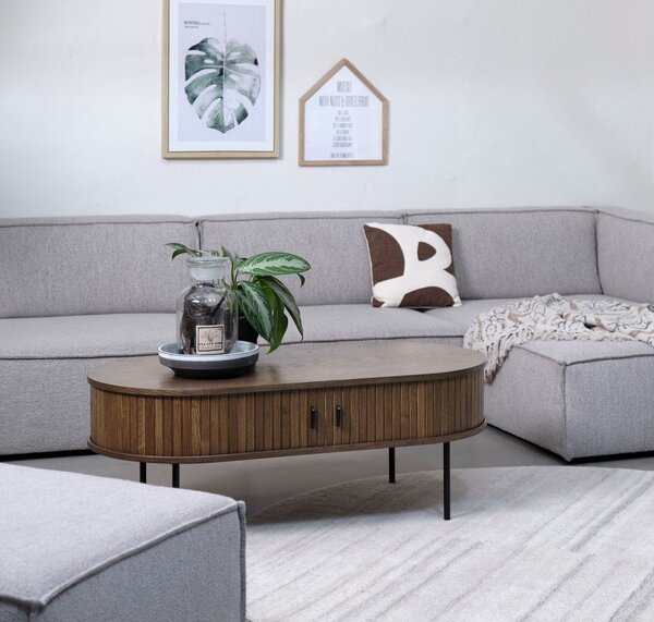 Масичка за кафе от дъб в естествен цвят 60x120 cm Nola - Unique Furniture