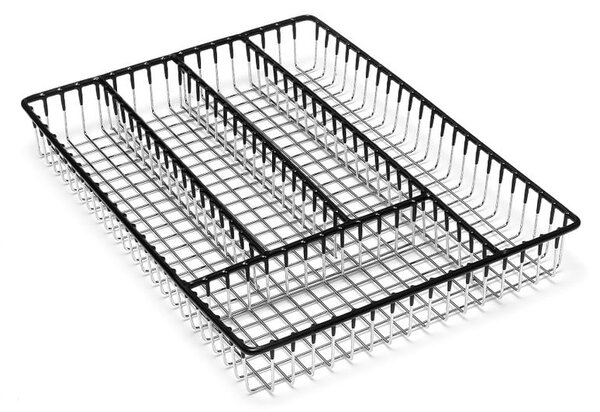 Органайзер за прибори за хранене от неръждаема стомана с черна телена облицовка, 36,5 см - Addis