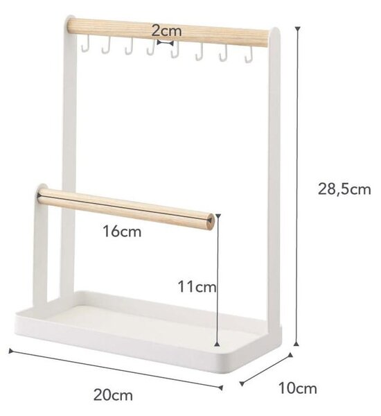 Бяла многофункционална стойка с детайли от букова дървесина Tosca - YAMAZAKI