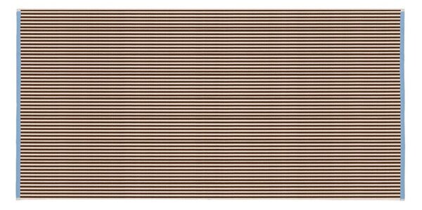Кафява/кремава памучна хавлиена кърпа от тери 70x140 cm Gobo – noo.ma
