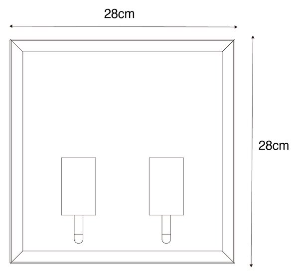 Външен аплик черен и месинг 2-светлинен - Ротердам