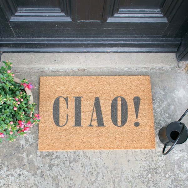 Рогозка от естествени кокосови влакна, сива, 40 x 60 cm Ciao - Artsy Doormats