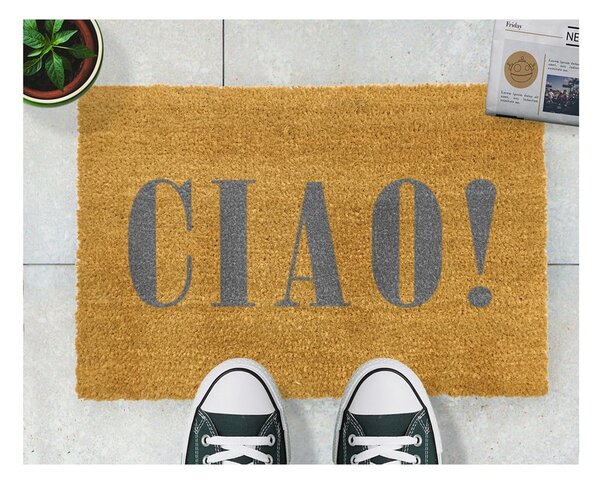 Рогозка от естествени кокосови влакна, сива, 40 x 60 cm Ciao - Artsy Doormats