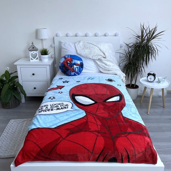 Червено и синьо детско одеяло от микроплюш 100x150 cm Spiderman - Jerry Fabrics