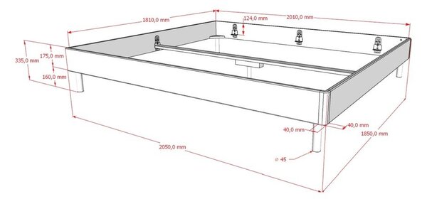 Двойно легло 180x200 cm от масивен дъб без табла без ламелно дъно в естествен цвят Forrest – Vipack