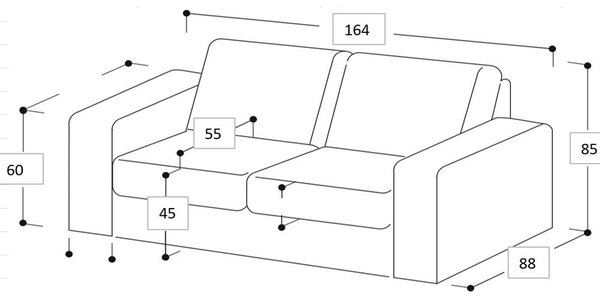 Зелен шенилов диван 164 cm Copenhagen – Scandic