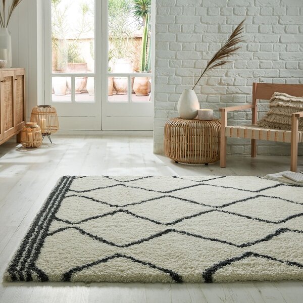 Бял килим 120x170 cm Riad Berber – Flair Rugs