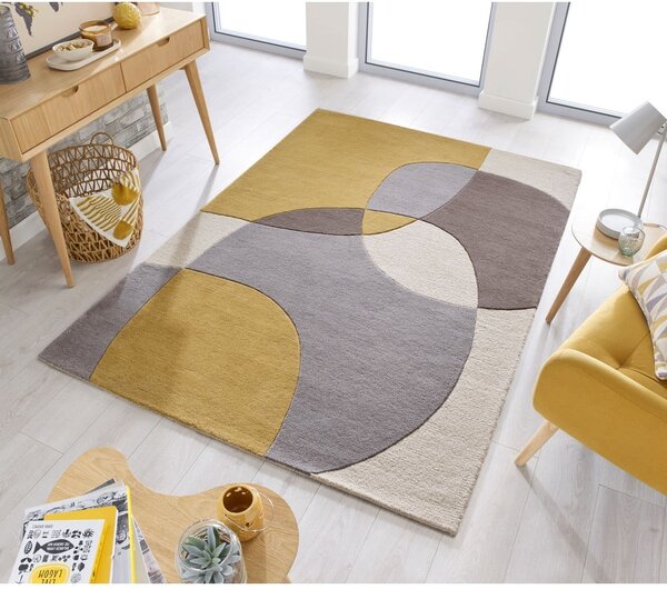 Вълнен килим в цвят охра 170x120 см Glow - Flair Rugs