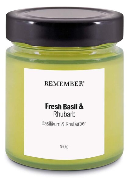 Свещ от соев восък с време на горене 35 h Fresh Basil & Rhubarb – Remember