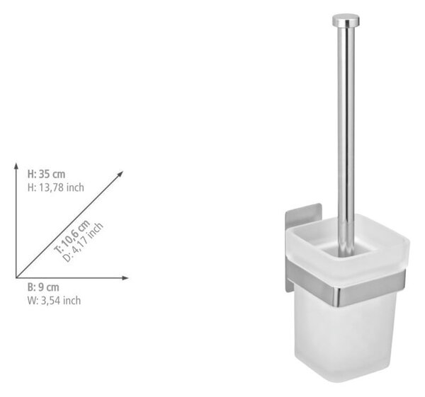 Самозалепваща стъклена четка за тоалетна в лъскаво сребристо Genova – Wenko