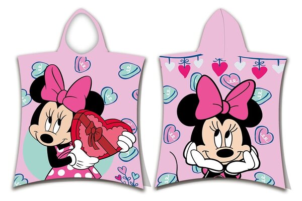 Розово детско пончо от хавлиена материя Minnie - Jerry Fabrics