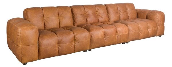 Кожен модулен диван в цвят кафяв коняк 364 cm Hackman – Dutchbone
