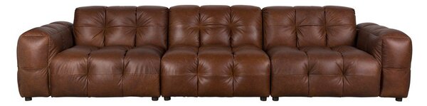 Кафяв кожен модулен диван 364 cm Hackman – Dutchbone