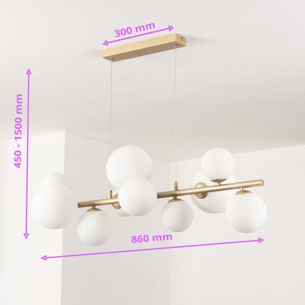 Brilagi - LED Пендел MILLA 10xG9/3W/230V златист/бял
