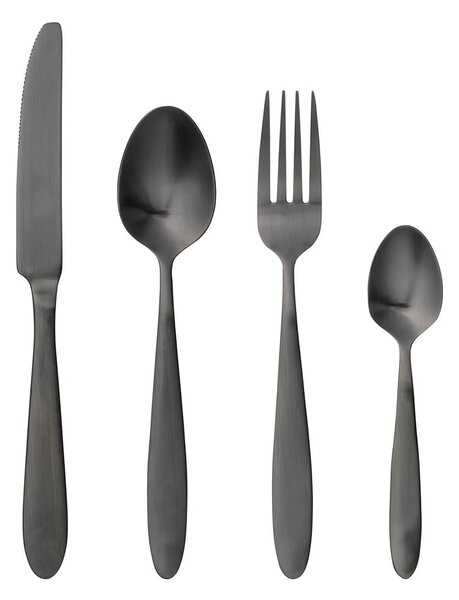 Комплект прибори за хранене от 4 части в черно Cutlery Eleganza - Bloomingville