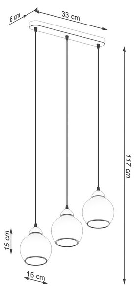 Черно висящо осветително тяло ø 15 cm Grande - Nice Lamps