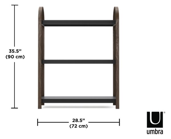 Черен естествен рафт от орех 72x90 cm Bellwood - Umbra