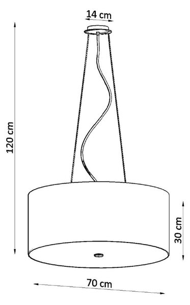 Черно висящо осветително тяло с текстилен абажур ø 70 cm Volta – Nice Lamps