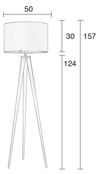 Бяла подова лампа Статив, ø 50 cm - Zuiver